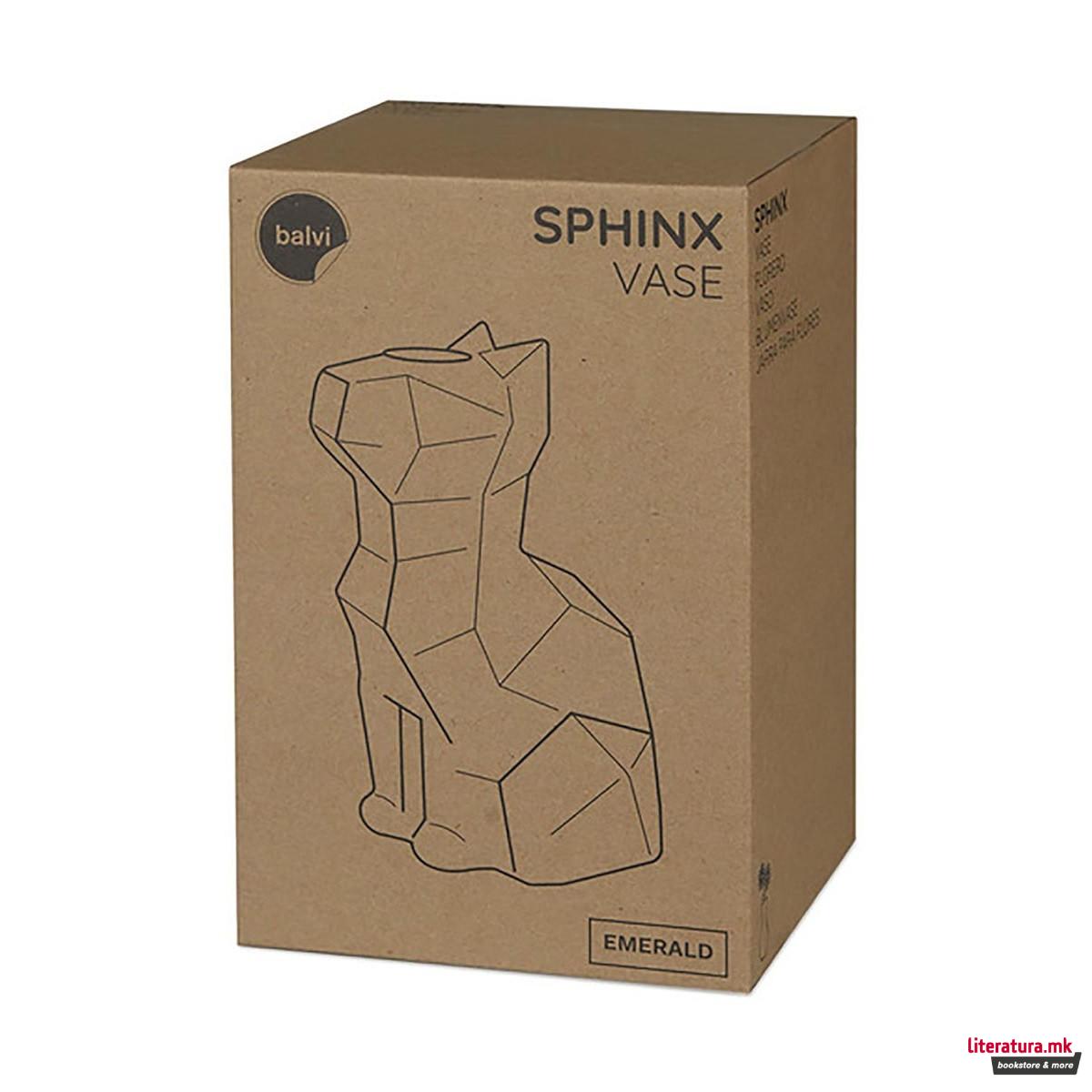 Вазна, Sphinx Cat, 23 цм, зелена