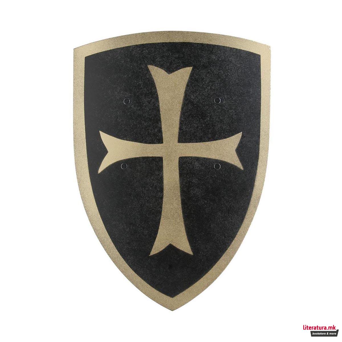 Темпларски штит, голем, црн, 36x50cm 