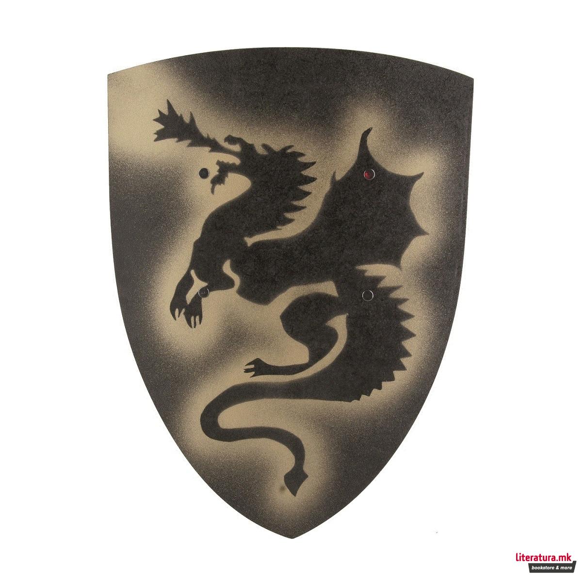 Штит, Dragon, голем, црн, 36x50cm 