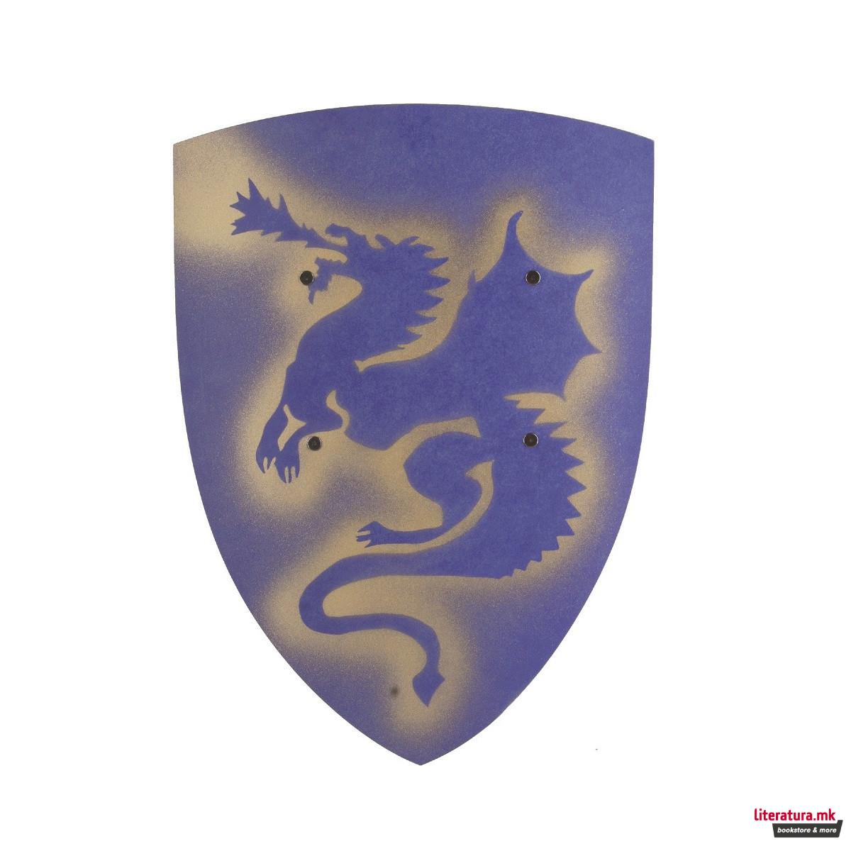 Штит, Dragon, мал, син, 27x37cm 