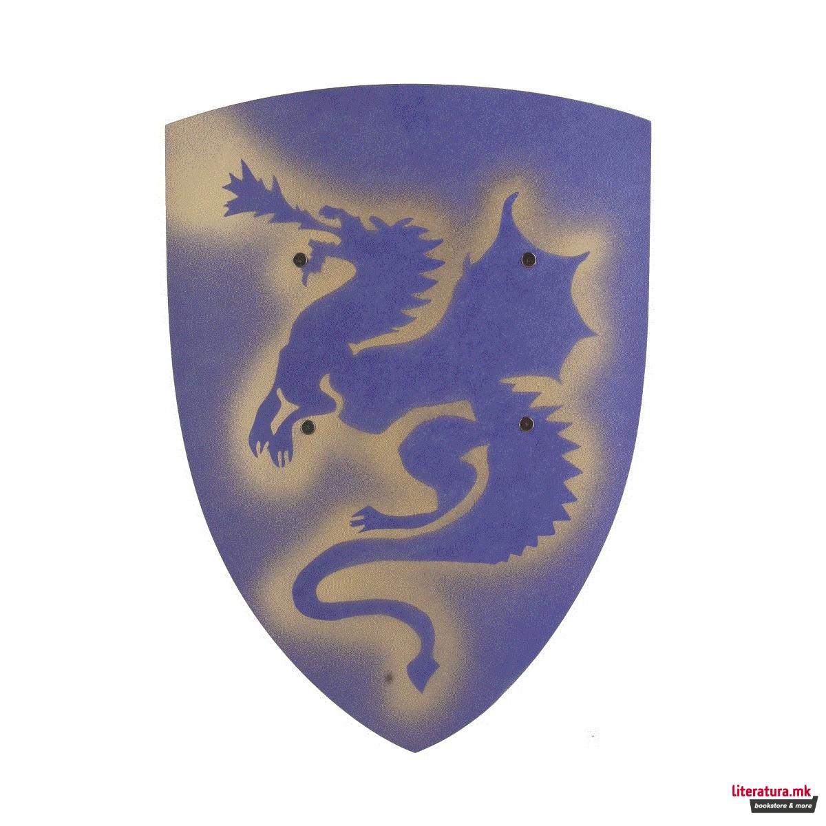 Штит, Dragon, голем, син, 36x50cm 