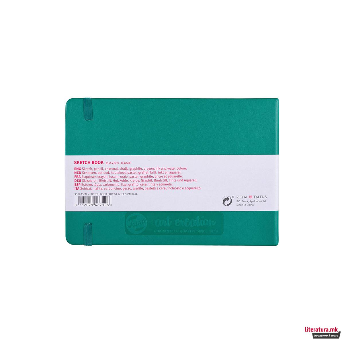 Скицник, Talens Art Creation, 21 x 14.8 цм, forest green 