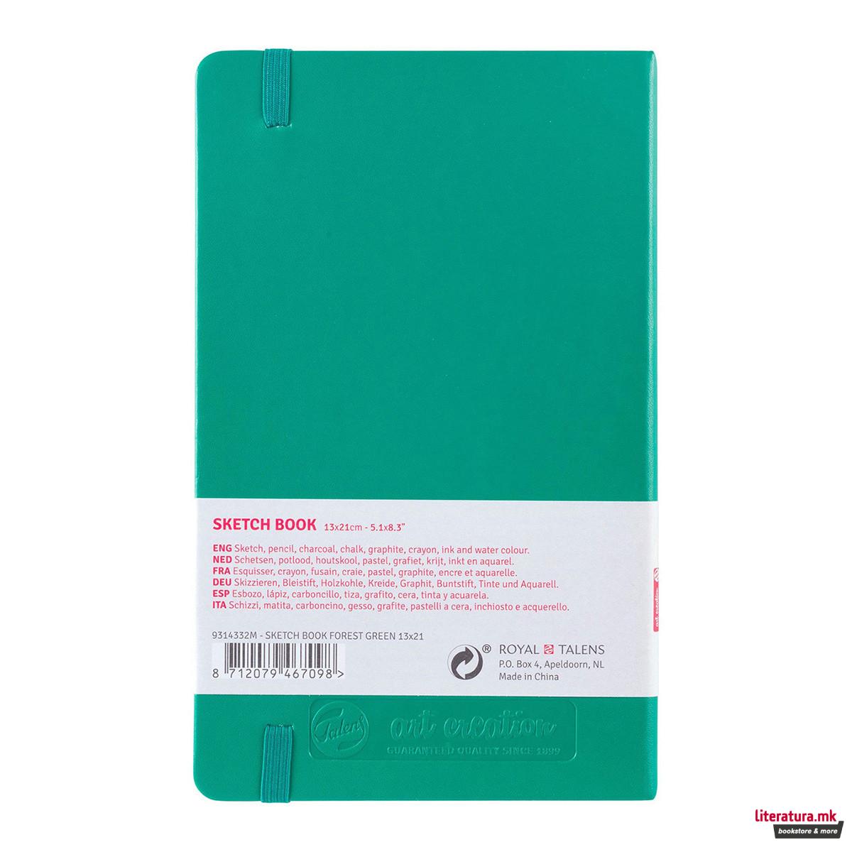 Скицник, Talens Art Creation, 13 x 21 цм, forest green 