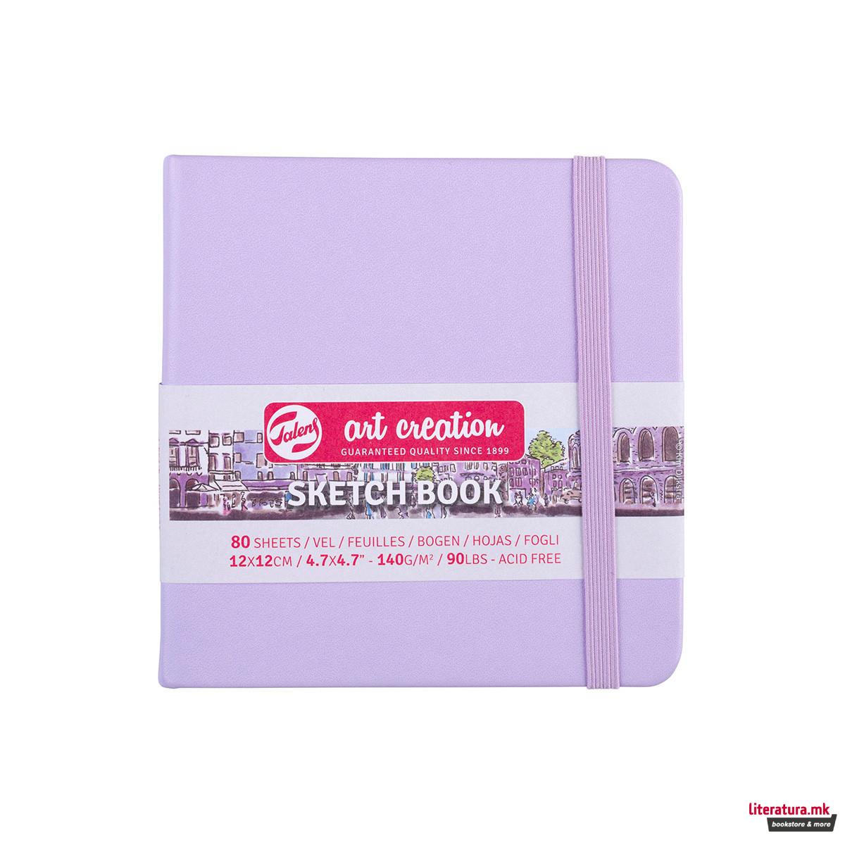 Скицник, Talens Art Creation, 12 x 12 цм, pastel violet 