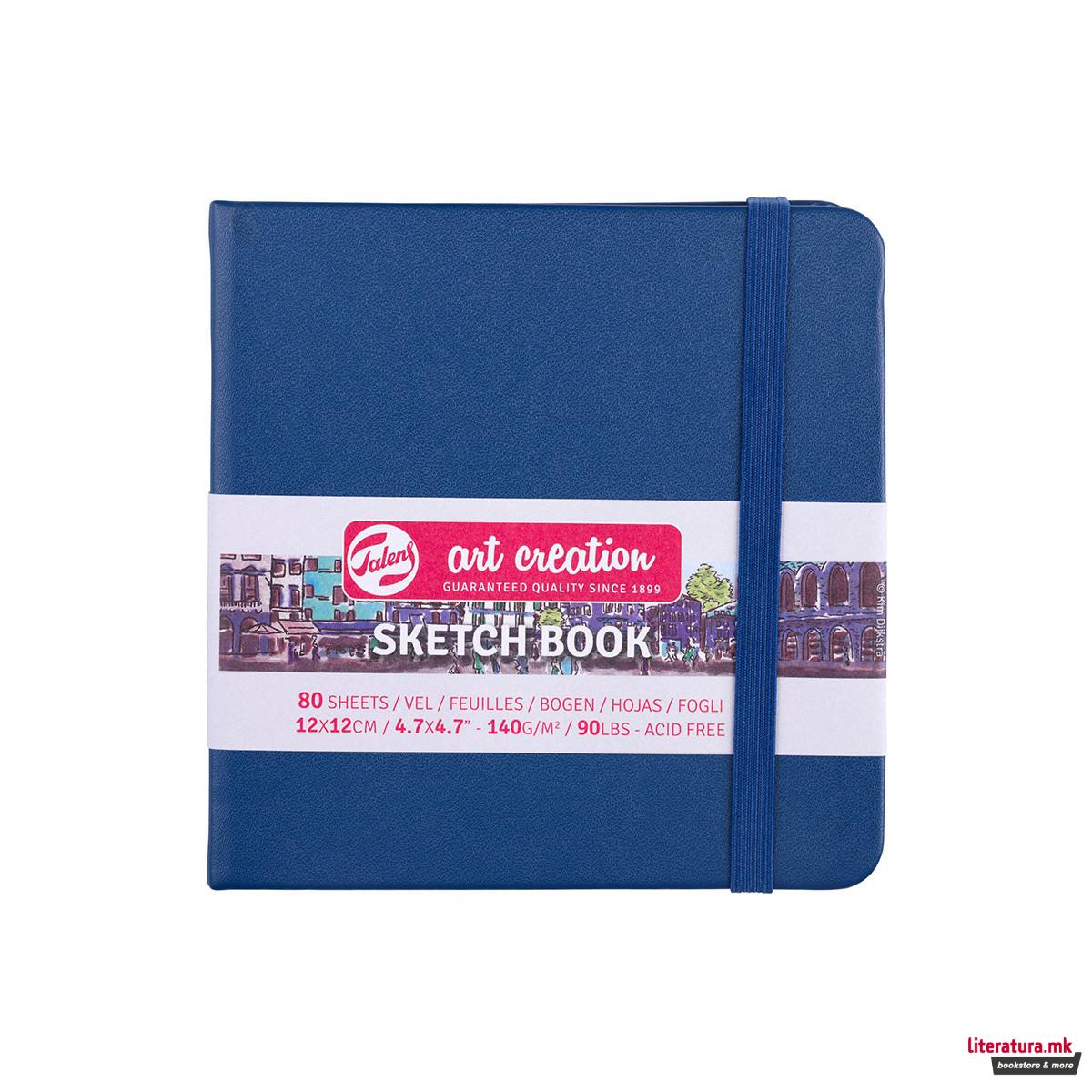 Скицник, Talens Art Creation, 12 x 12 цм, navy blue 