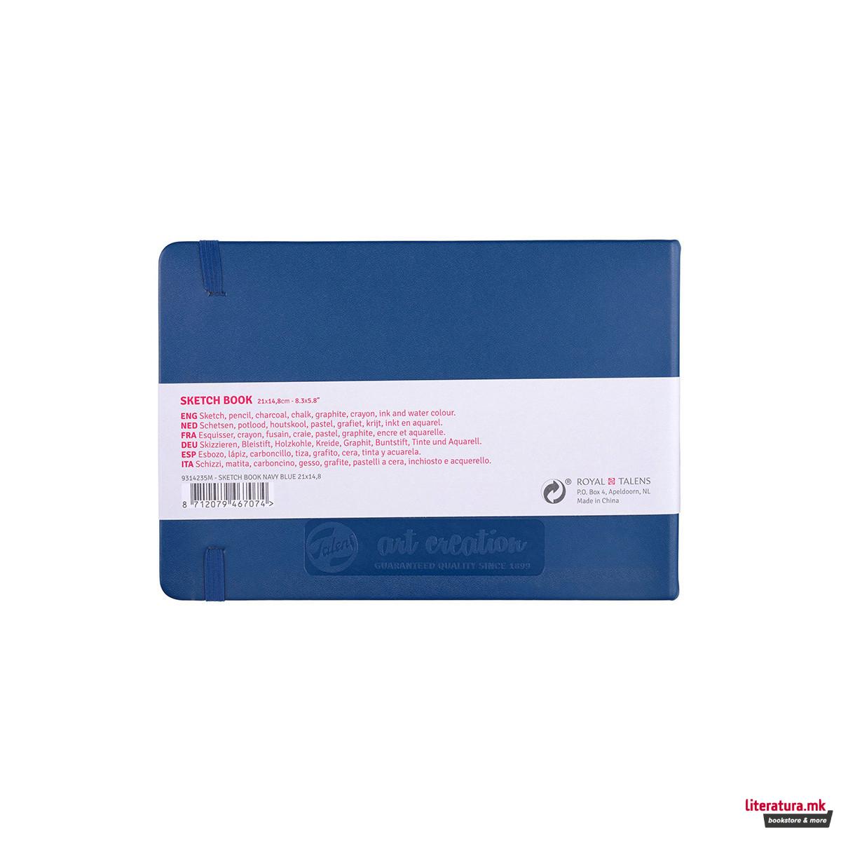 Скицник, Talens Art Creation, 21 x 14.8 цм, navy blue 