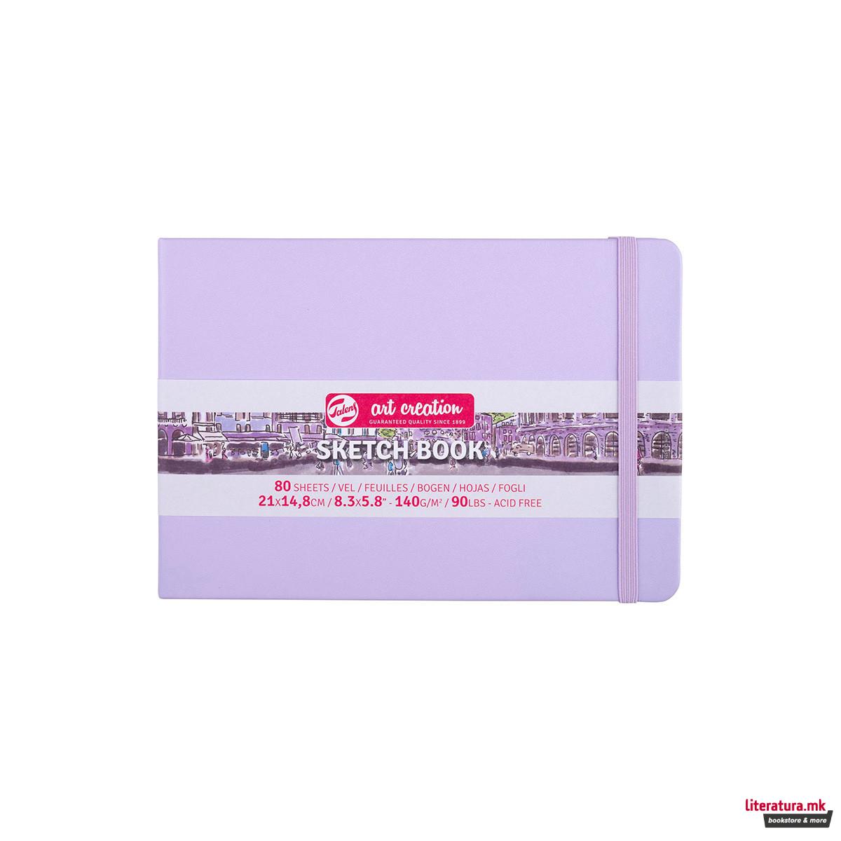 Скицник, Talens Art Creation, 21 x 14.8 цм, pastel violet 