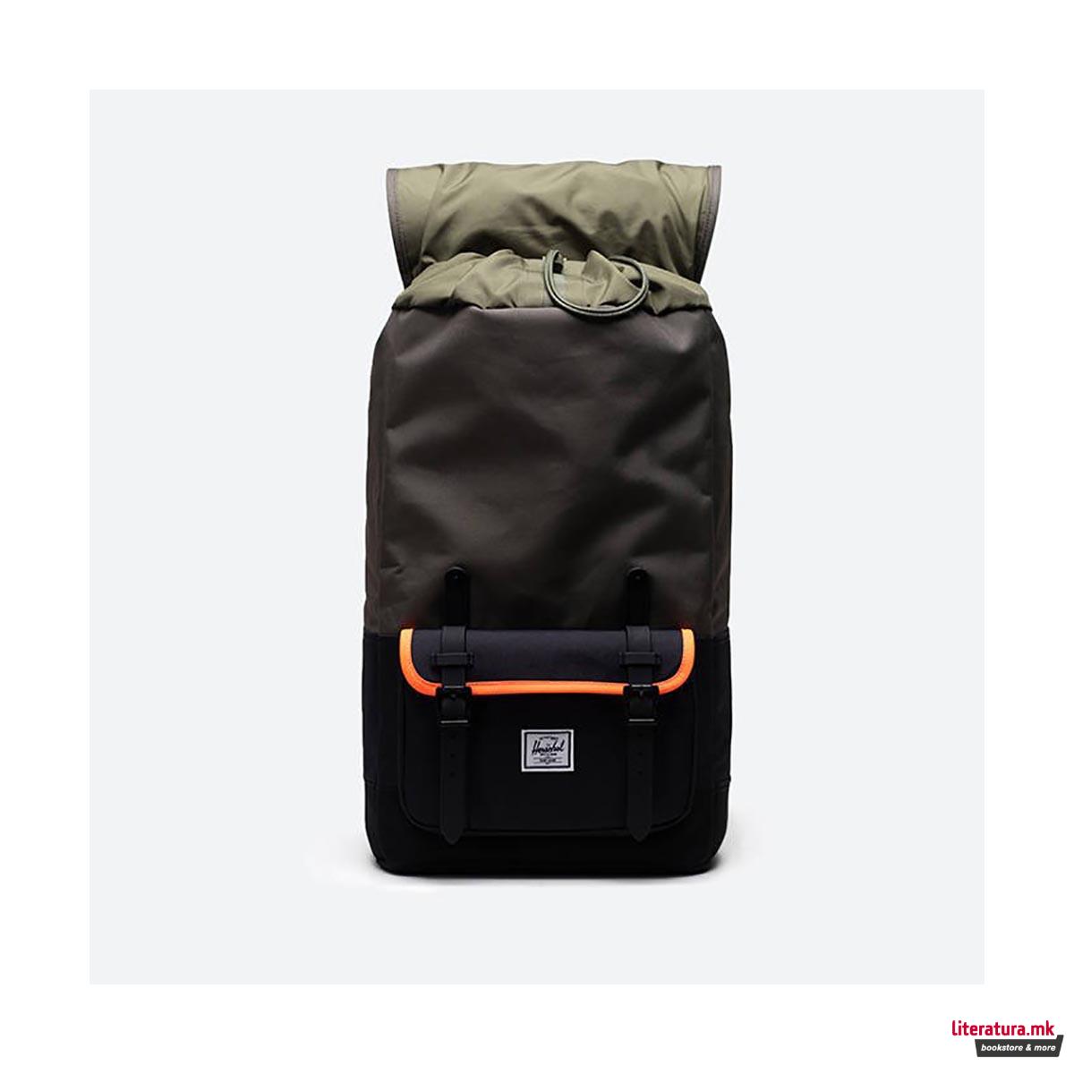 Ранец, Little America Pro, Ivy Green/Black/Shocking Orange 