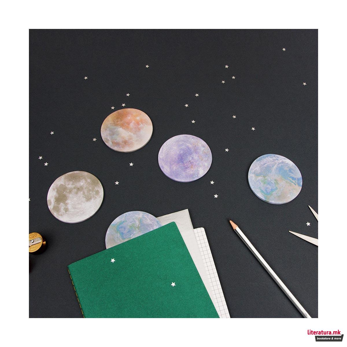 Мемо-ливчиња - Планети, Planet Sticky Notes - 4 x 60 ливчиња 