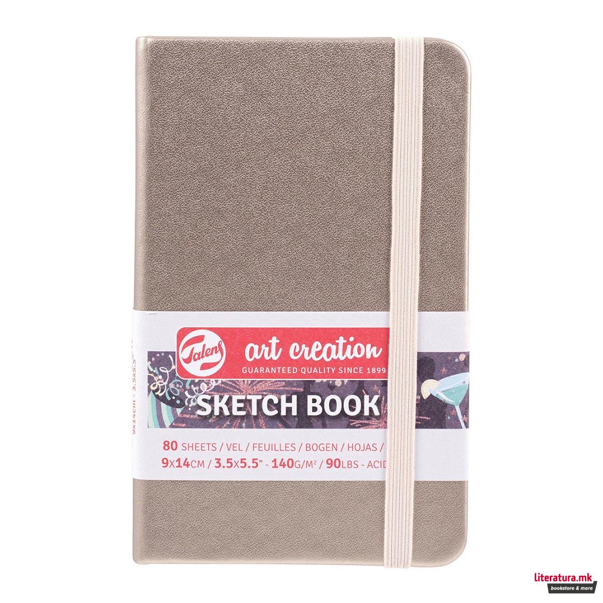 Скицник, Talens Art Creation, 140g, 9 x 14 цм, шампањ розев