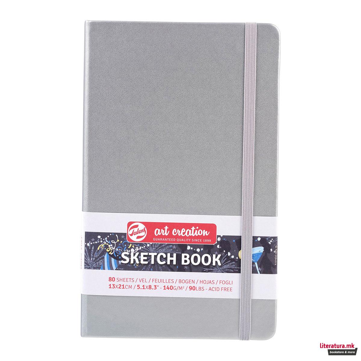 Скицник, Talens Art Creation, 140g, 13 x 21 цм, сребрен 