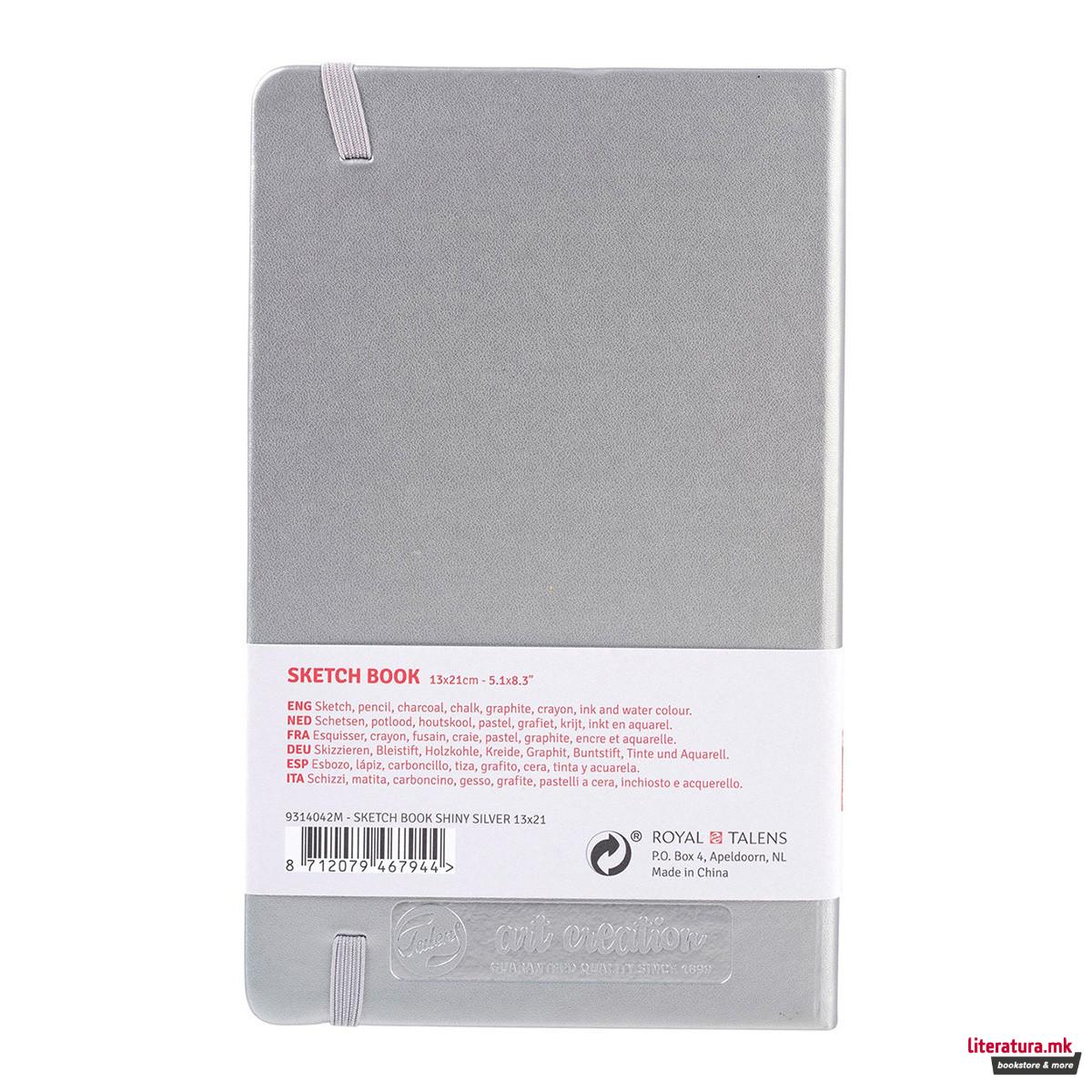 Скицник, Talens Art Creation, 140g, 13 x 21 цм, сребрен 