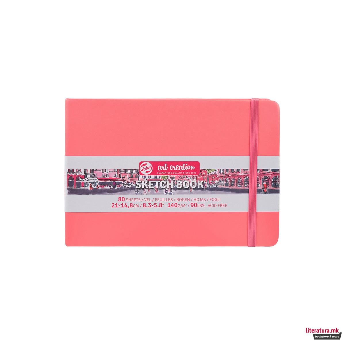 Скицник, Talens Art Creation, 15 x 21 cm, coral red 