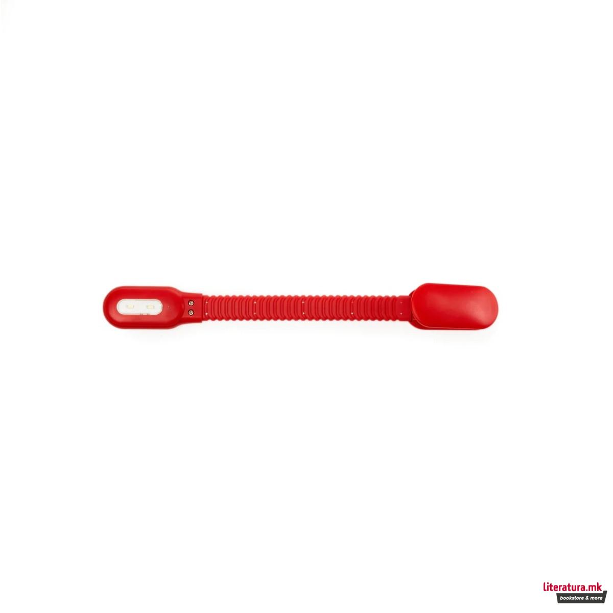 Светло со штипка, Rechargeable Clip Book Light, црвено