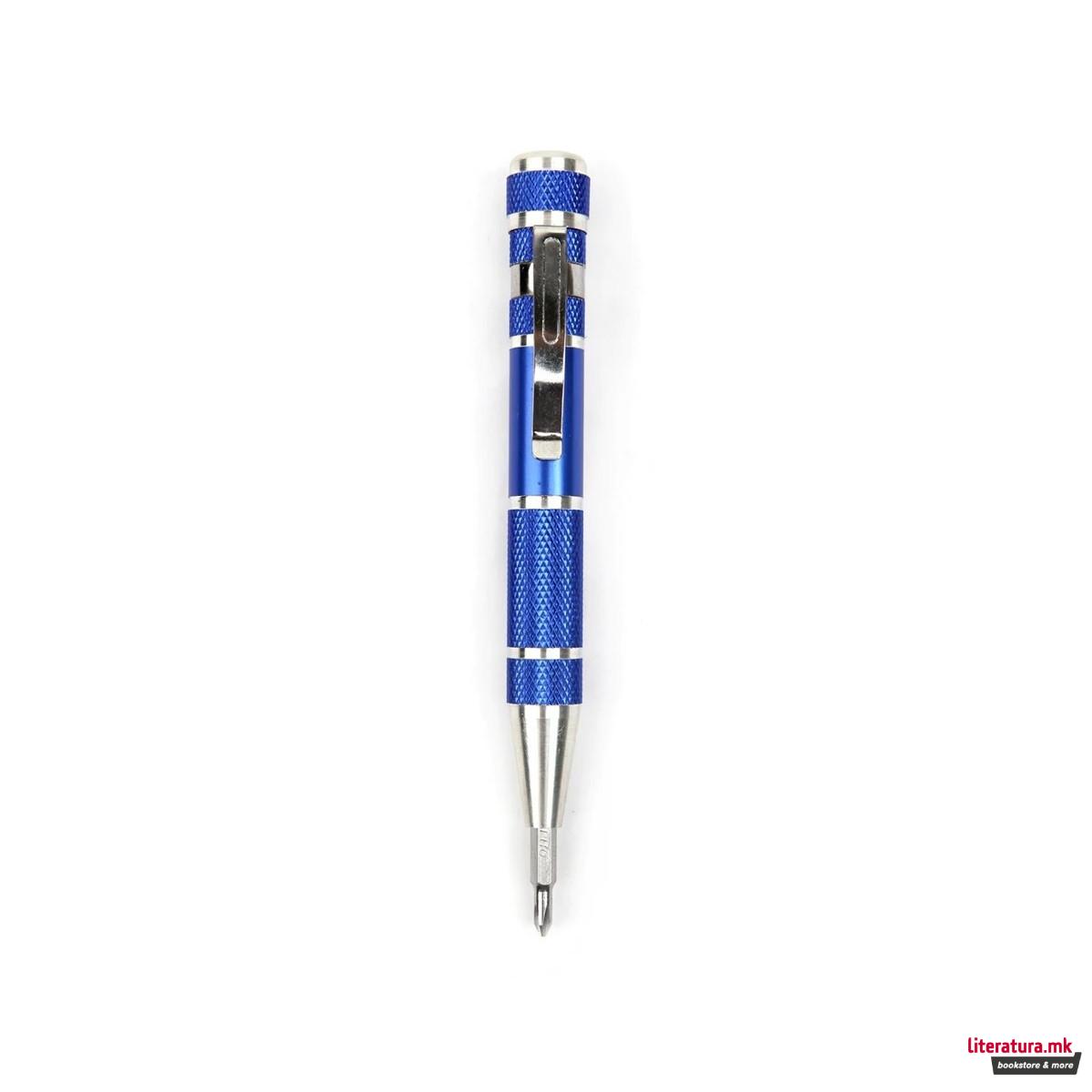 Џебна алатка 8 во 1, Precision 8 in 1 Screwdriver Assorted 