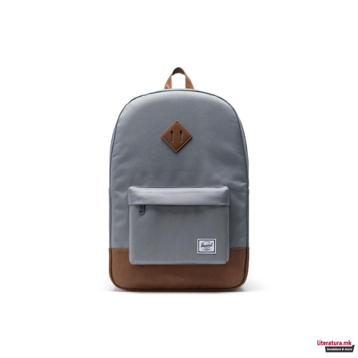 Ранец, Heritage, Grey/Tan Synthetic Leather 
