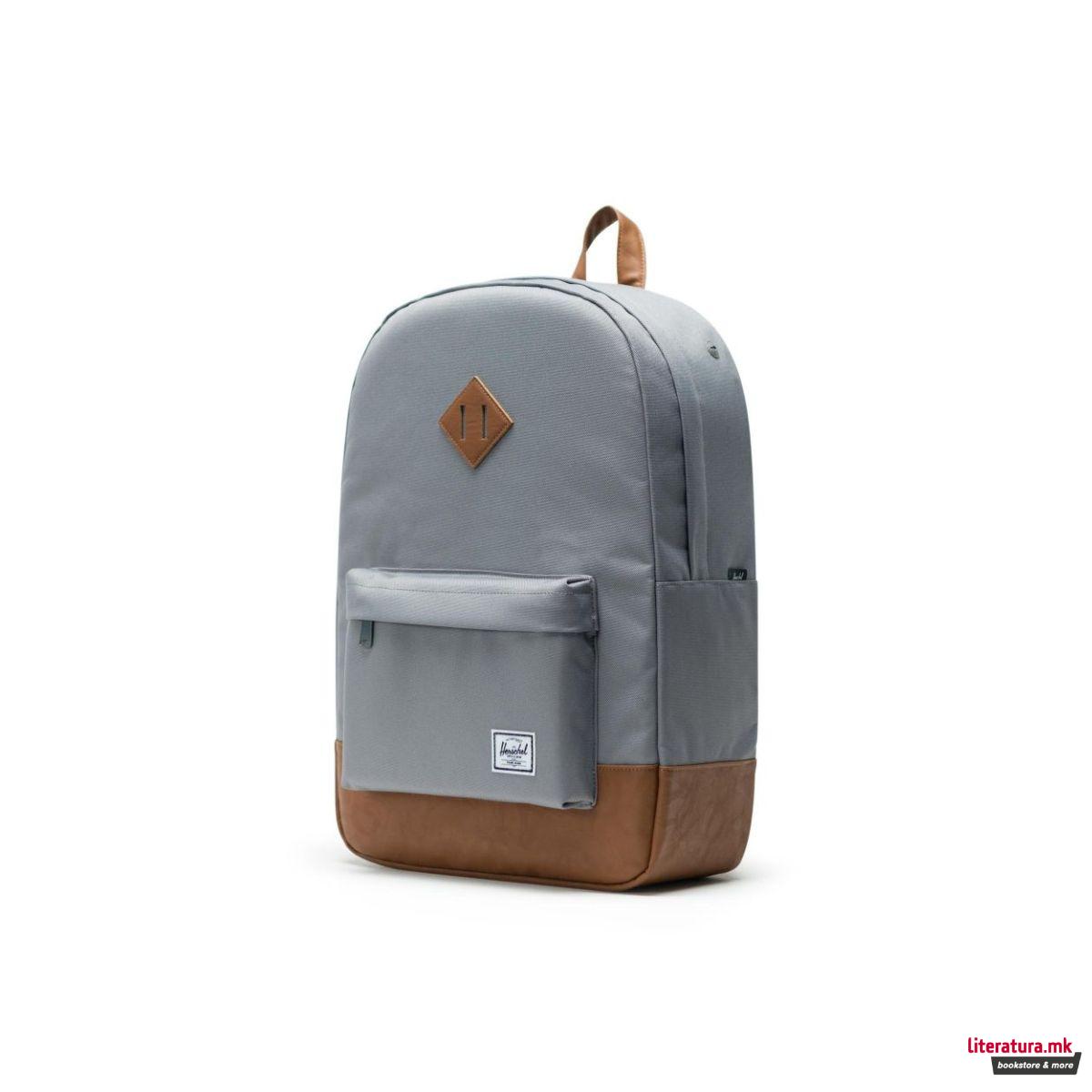 Ранец, Heritage, Grey/Tan Synthetic Leather 