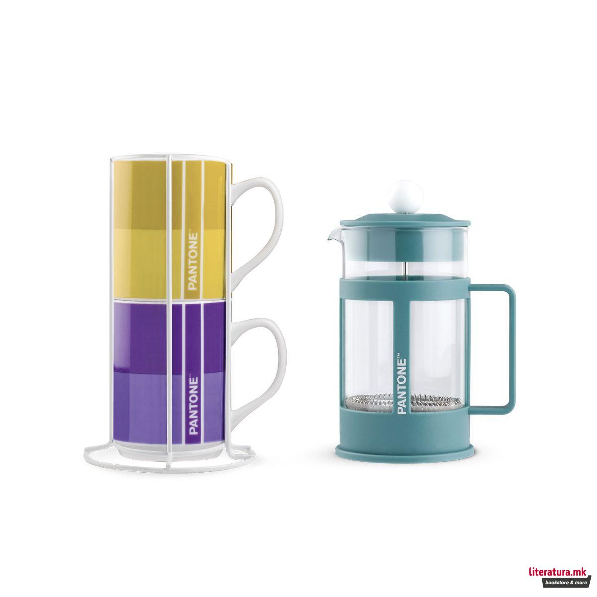 Сет од 2 шолји и сина француска преса, Pantone 