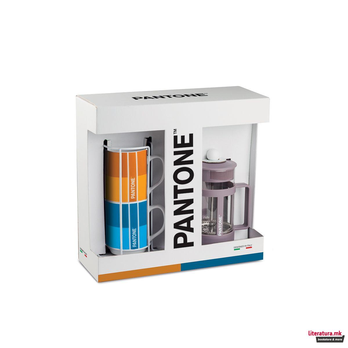 Сет од 2 шолји и виолетова француска presa, Pantone 