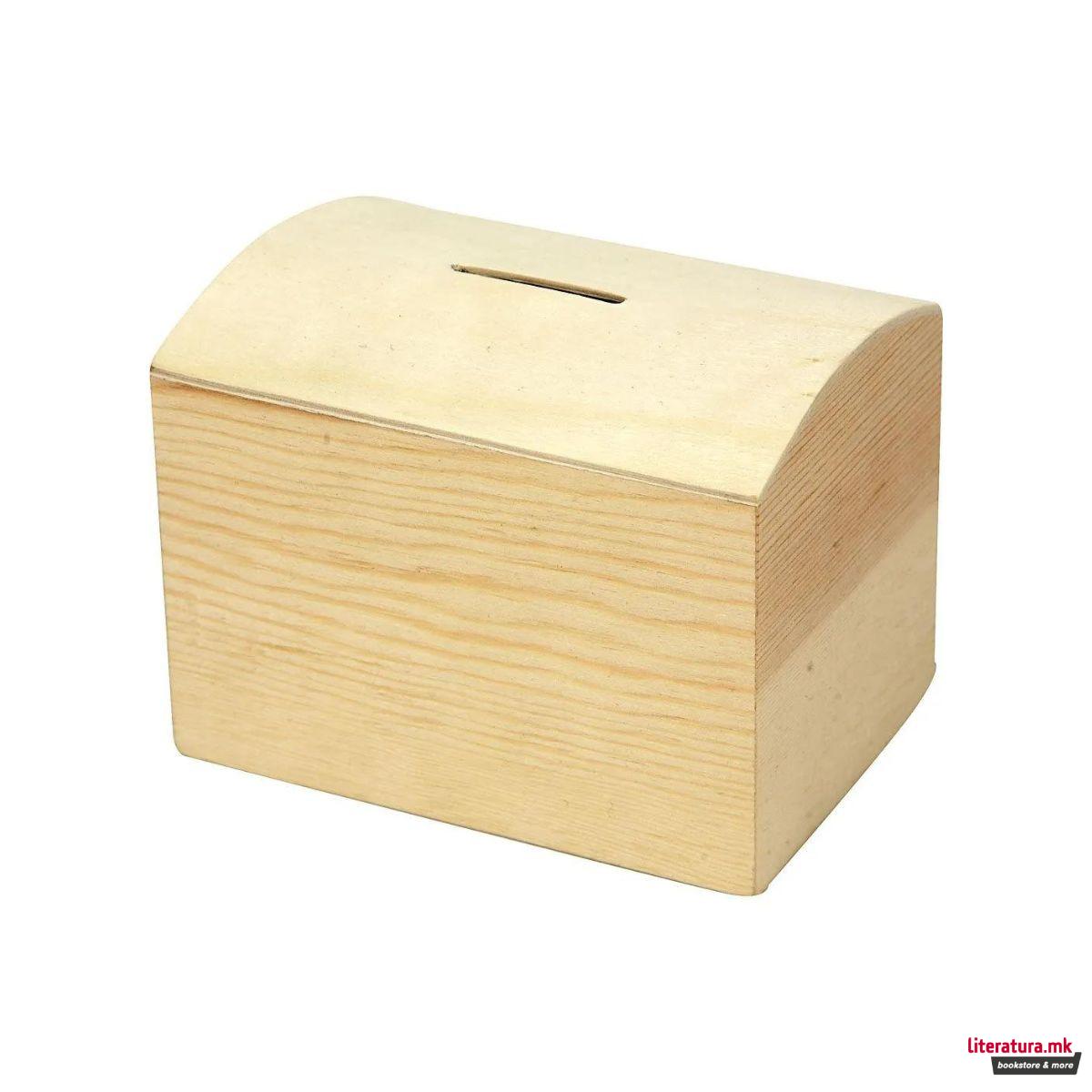 Дрвена касичка за пари 