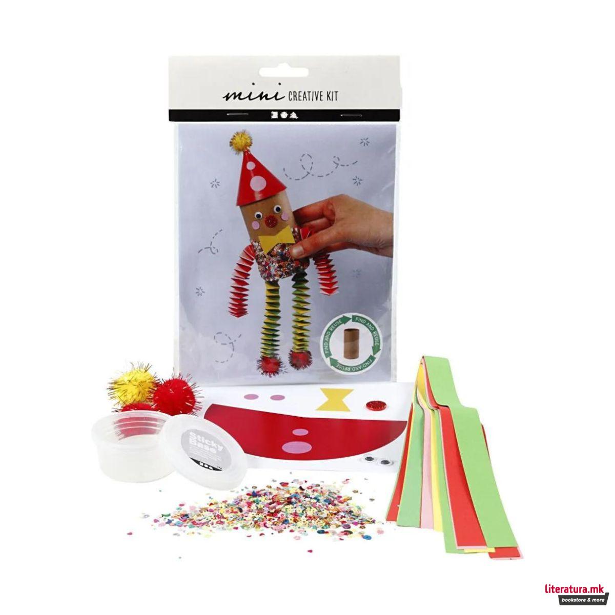 Мини креативен сет за изработка, Toilet Roll Clown 