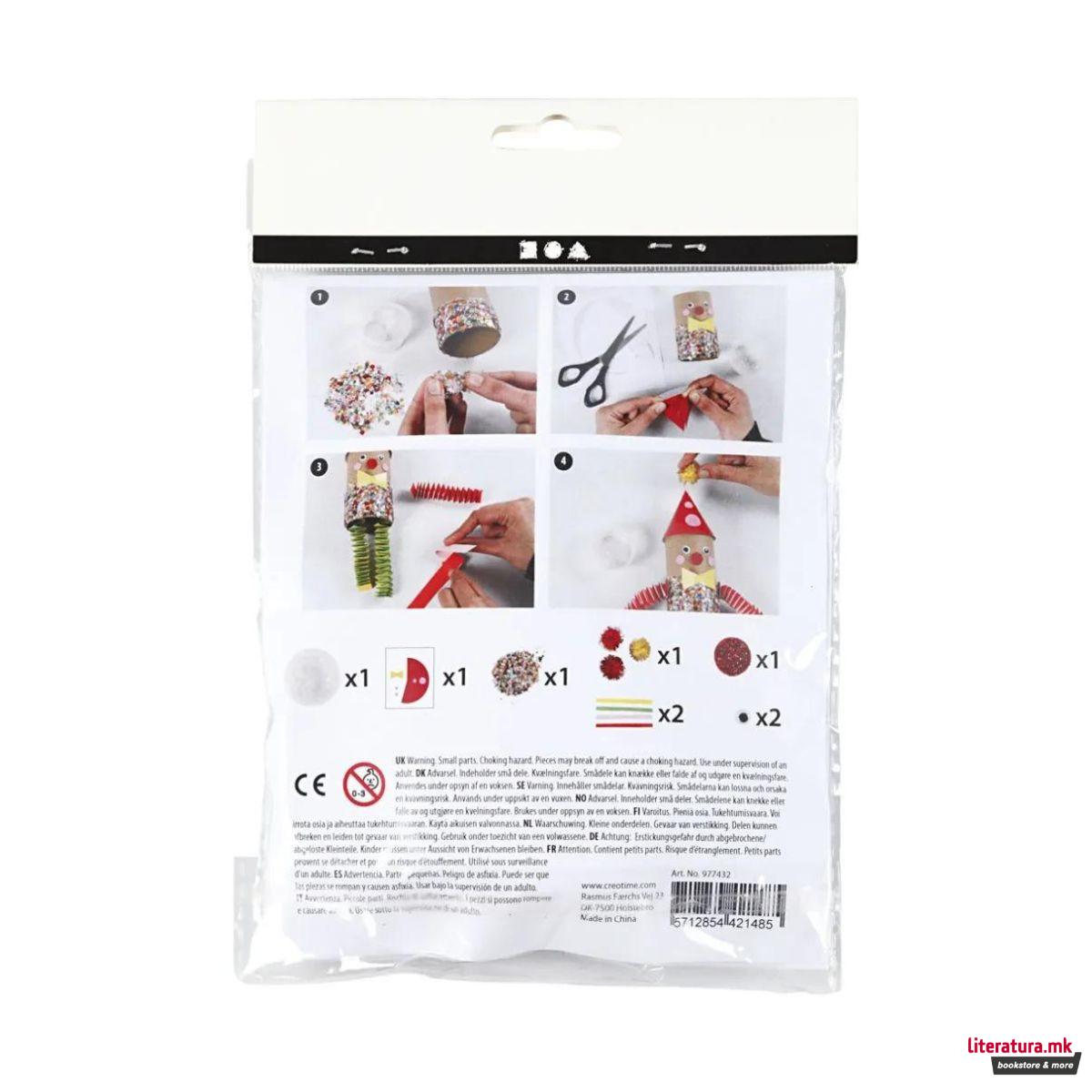 Мини креативен сет за изработка, Toilet Roll Clown 