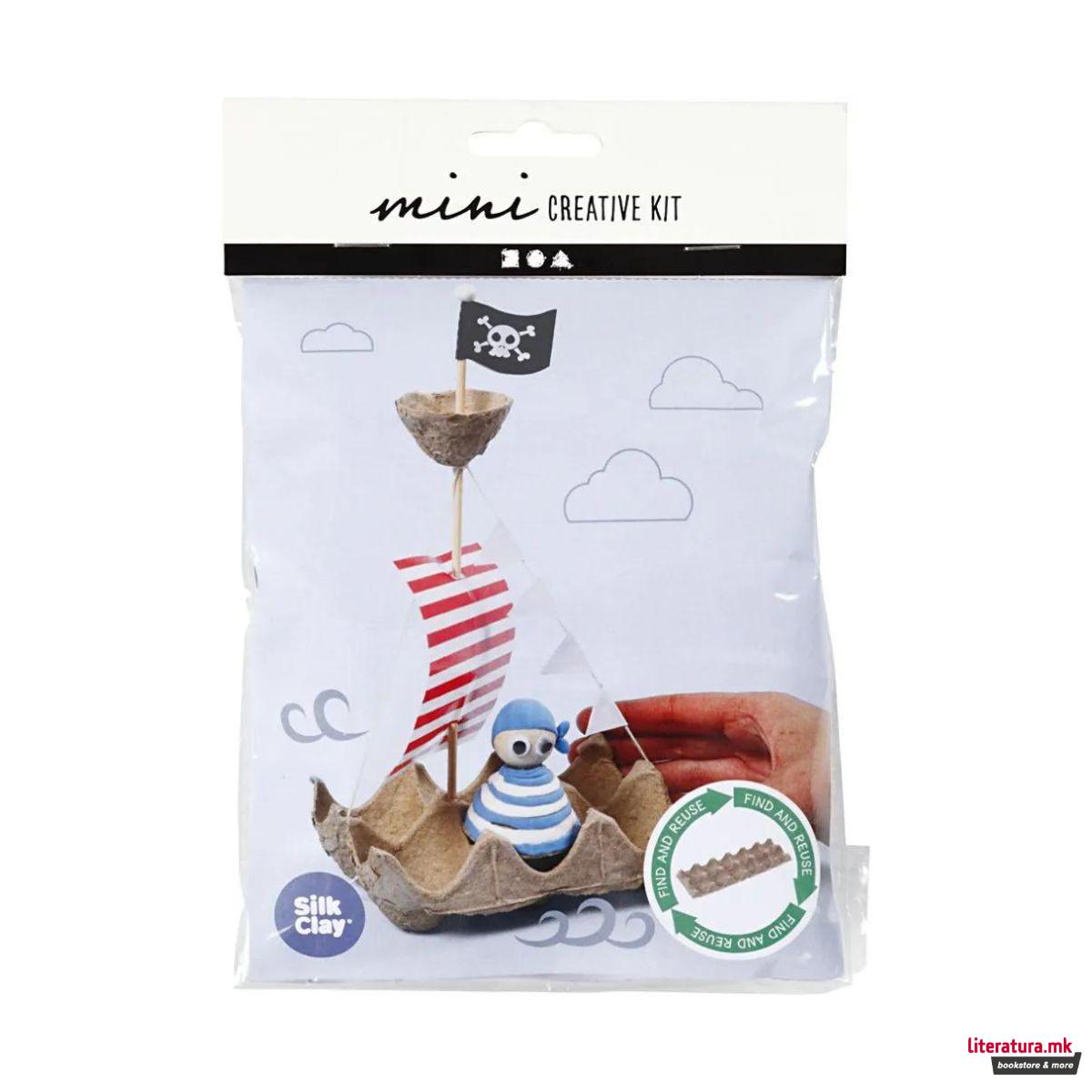 Мини креативен сет за изработка, Egg Box Pirate Ship