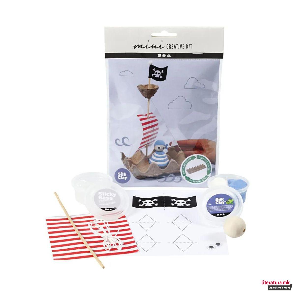 Мини креативен сет за изработка, Egg Box Pirate Ship