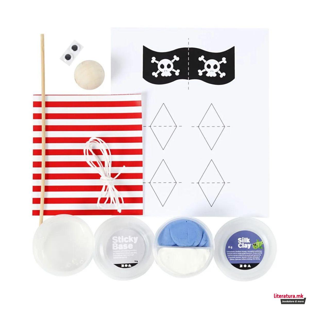 Мини креативен сет за изработка, Egg Box Pirate Ship