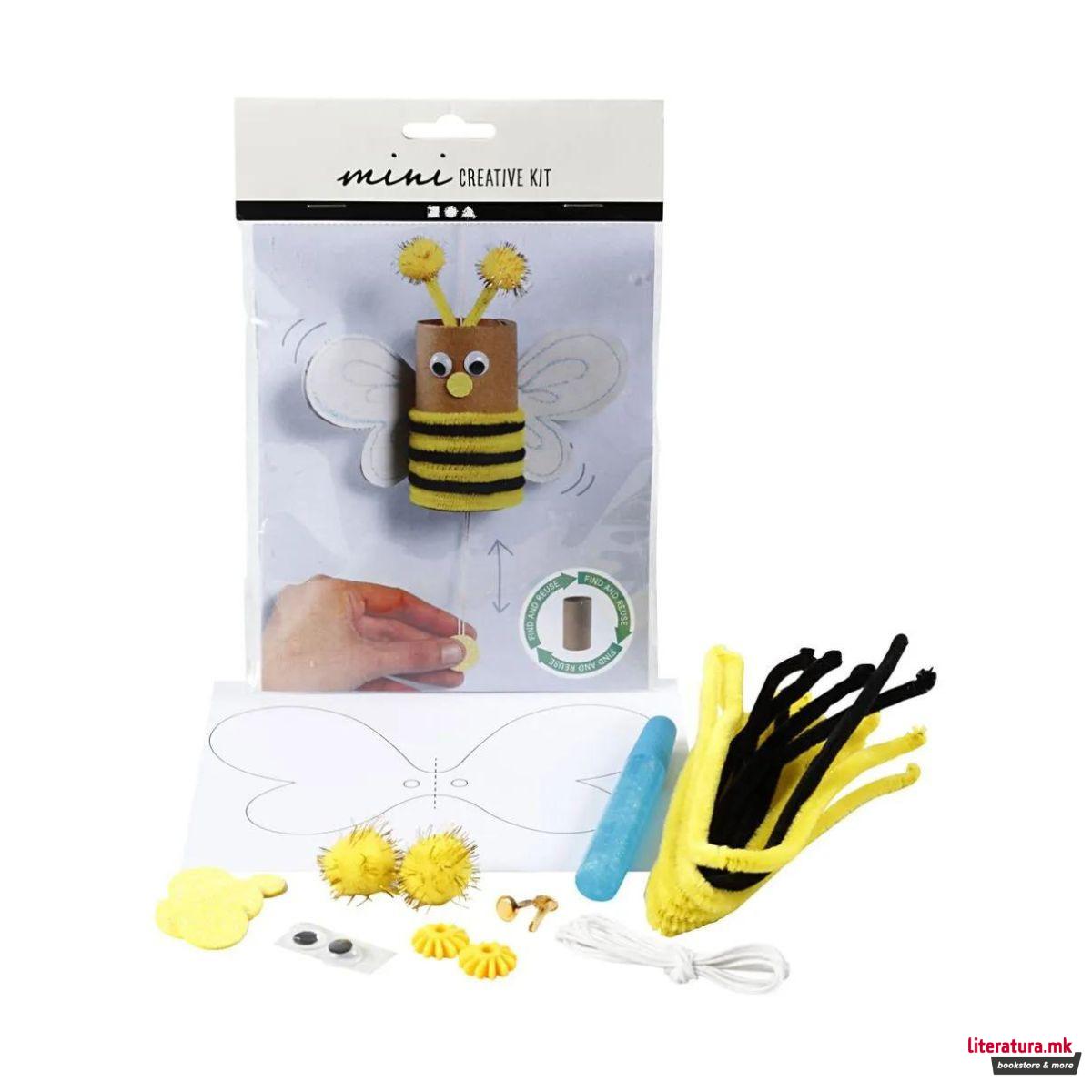 Мини креативен сет за изработка, Toilet Roll Bouncing Bee 