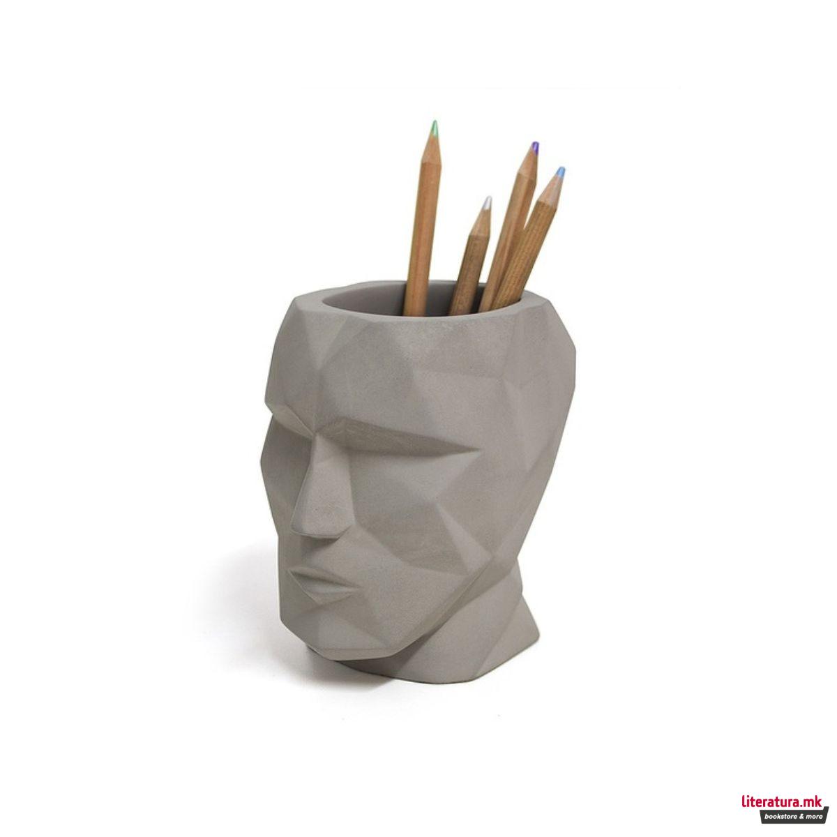 Чаша за пенкала - сива, The Head 