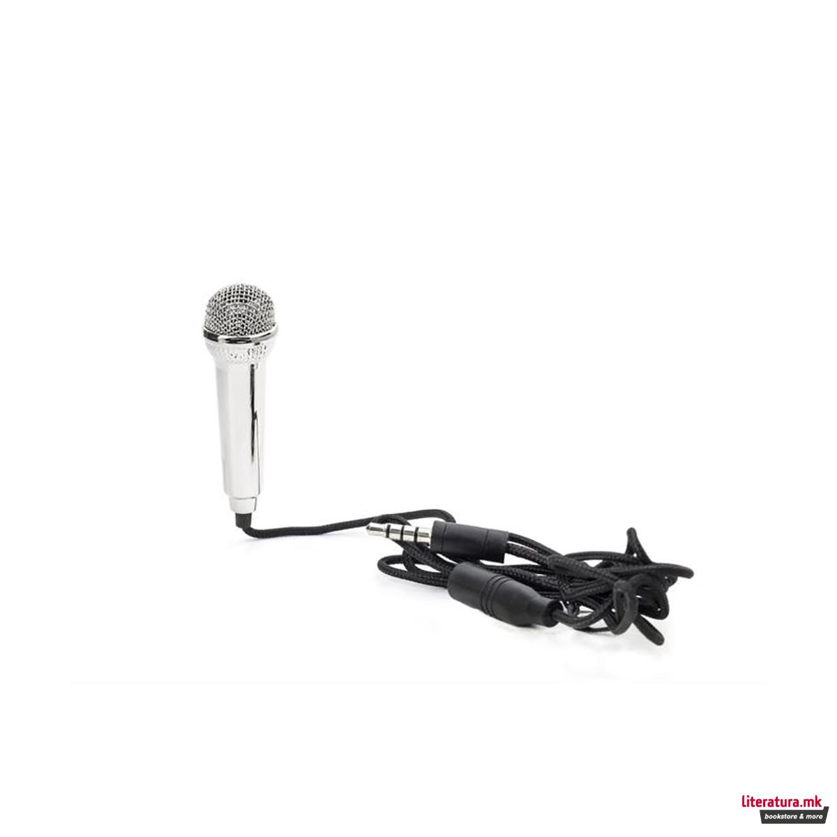 Мини караоке микрофон, сребрен 