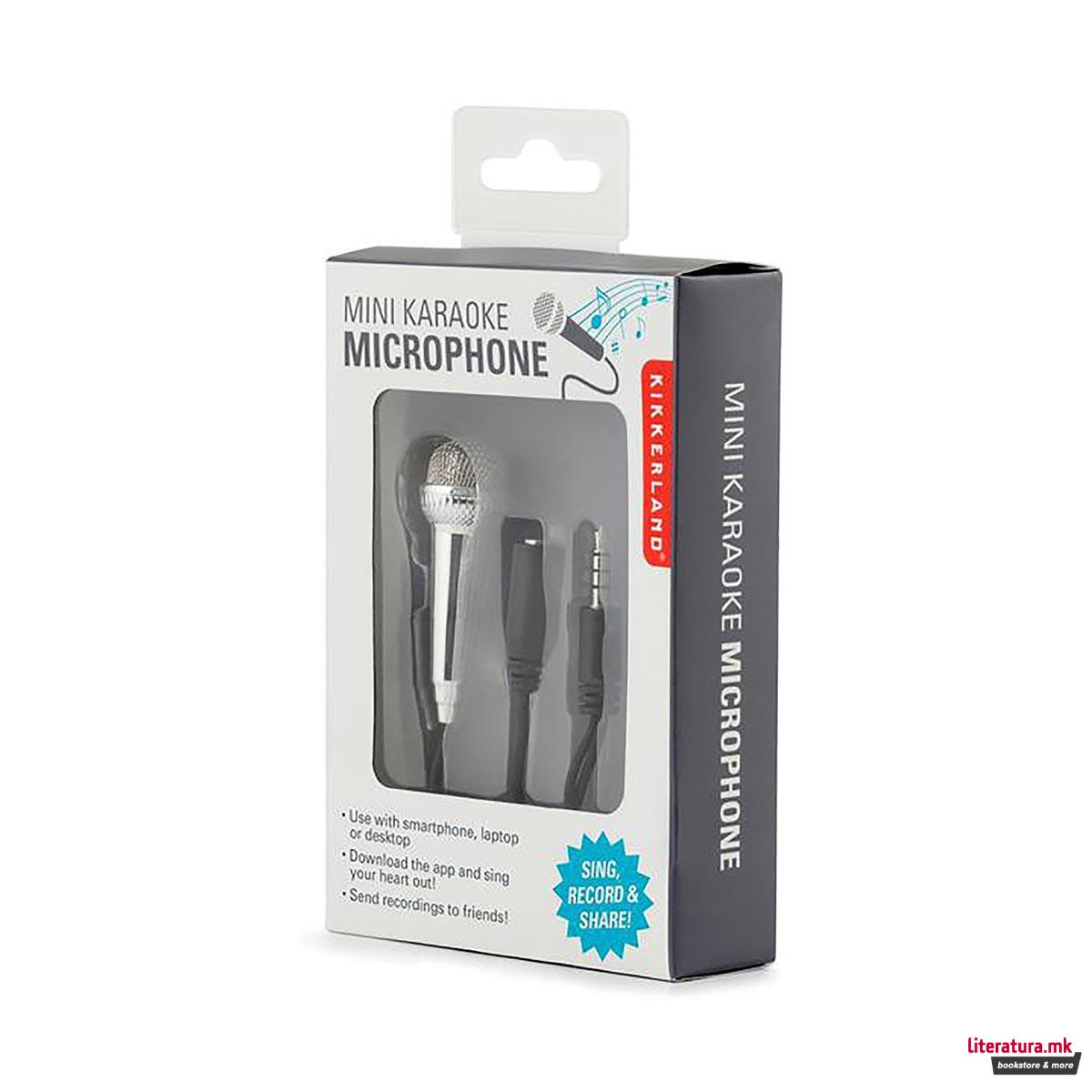 Мини караоке микрофон, сребрен 