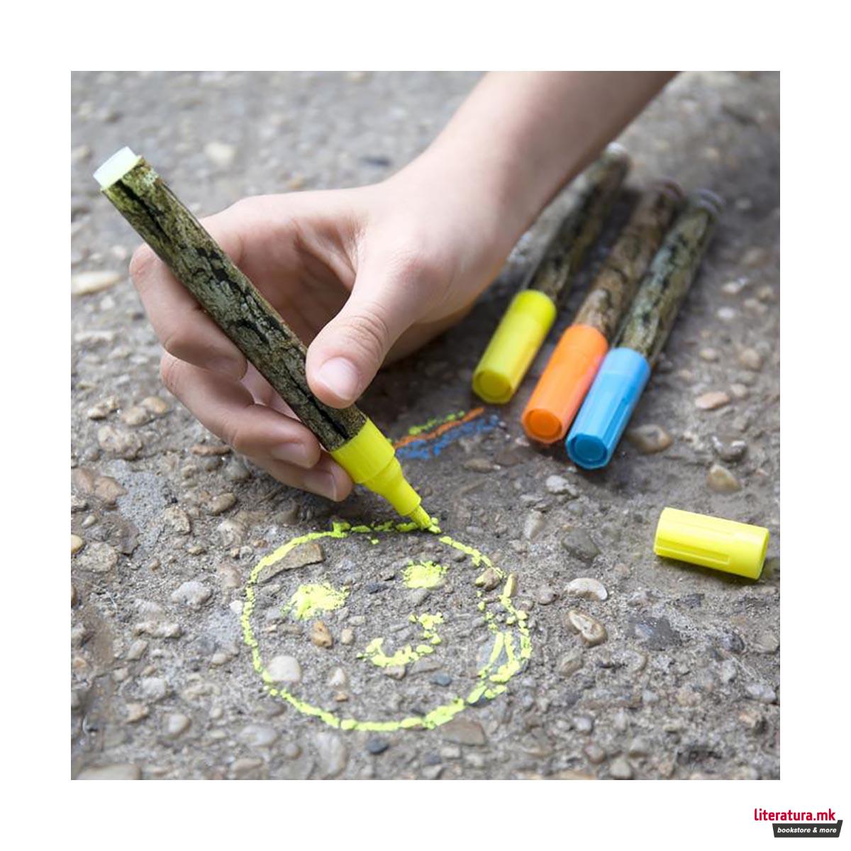 Сет маркери со креда, Huckleberry, 3 бои