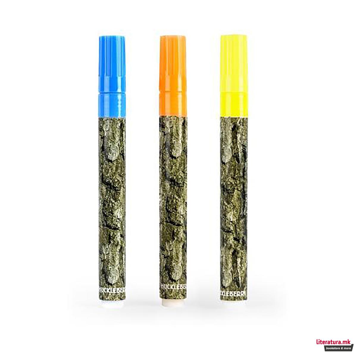 Сет маркери со креда, Huckleberry, 3 бои