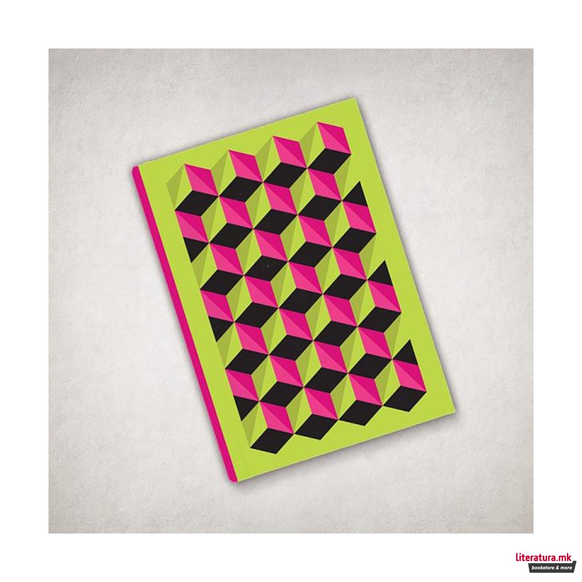 Тетратка, 3D, Green, A4, хибридни коцки 