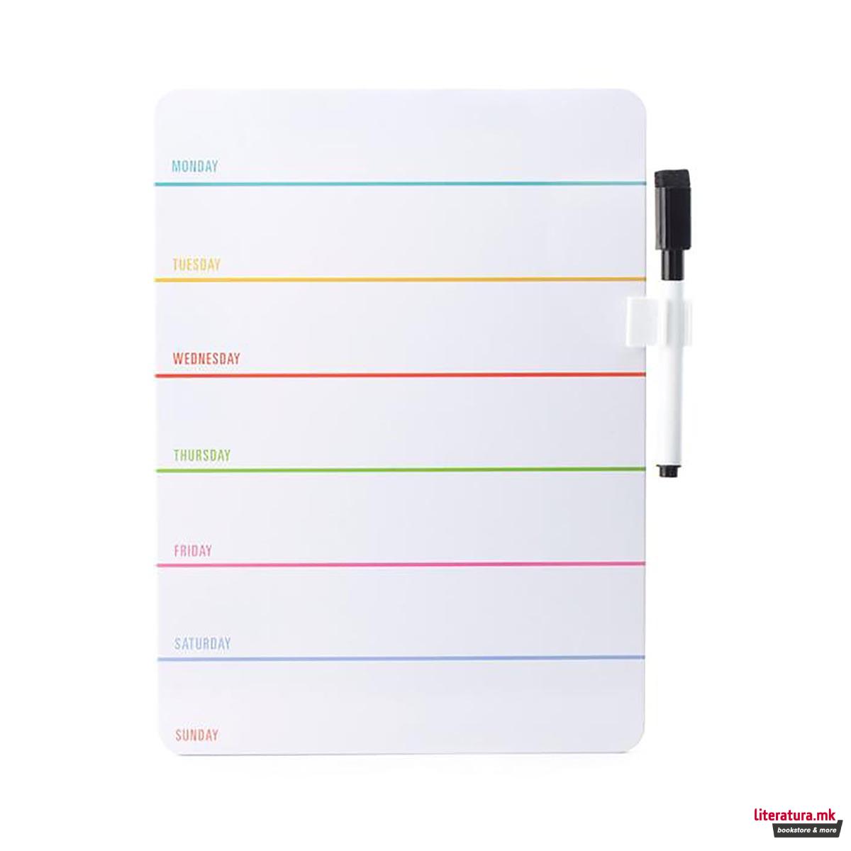 Магнетна бела мемо табла, Daily Dry Erase Board 