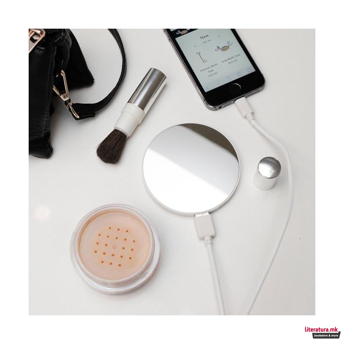 Огледало-преносен полнач, Mirror power bank, 2000 mAh 