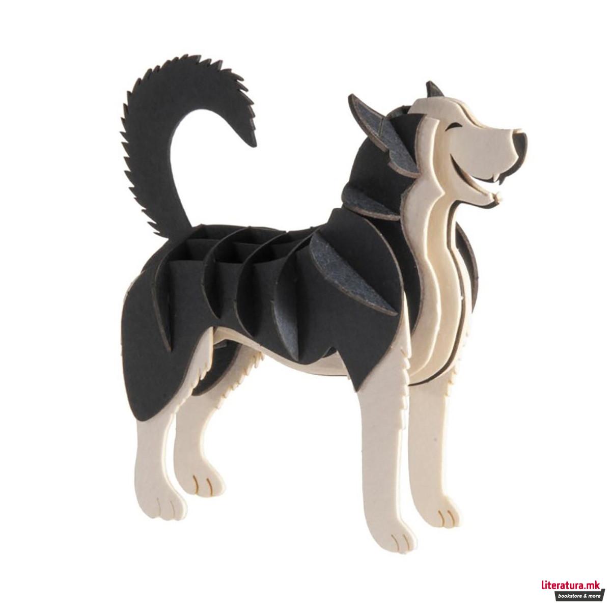 3D модел од хартија - Хаски 