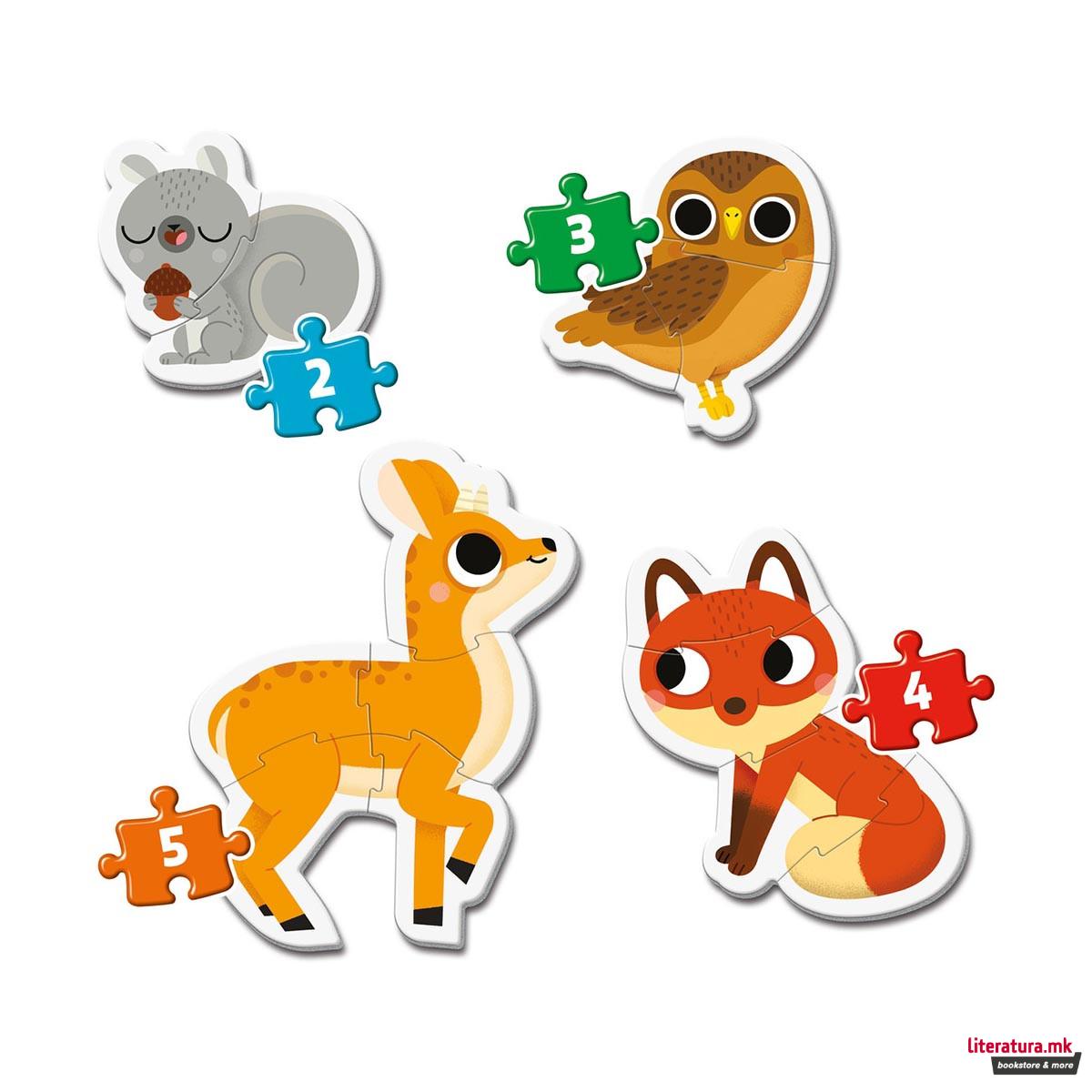 Сложувалка за најмали, Forest Animals - My First Puzzle, 3/6/9/12 pcs 