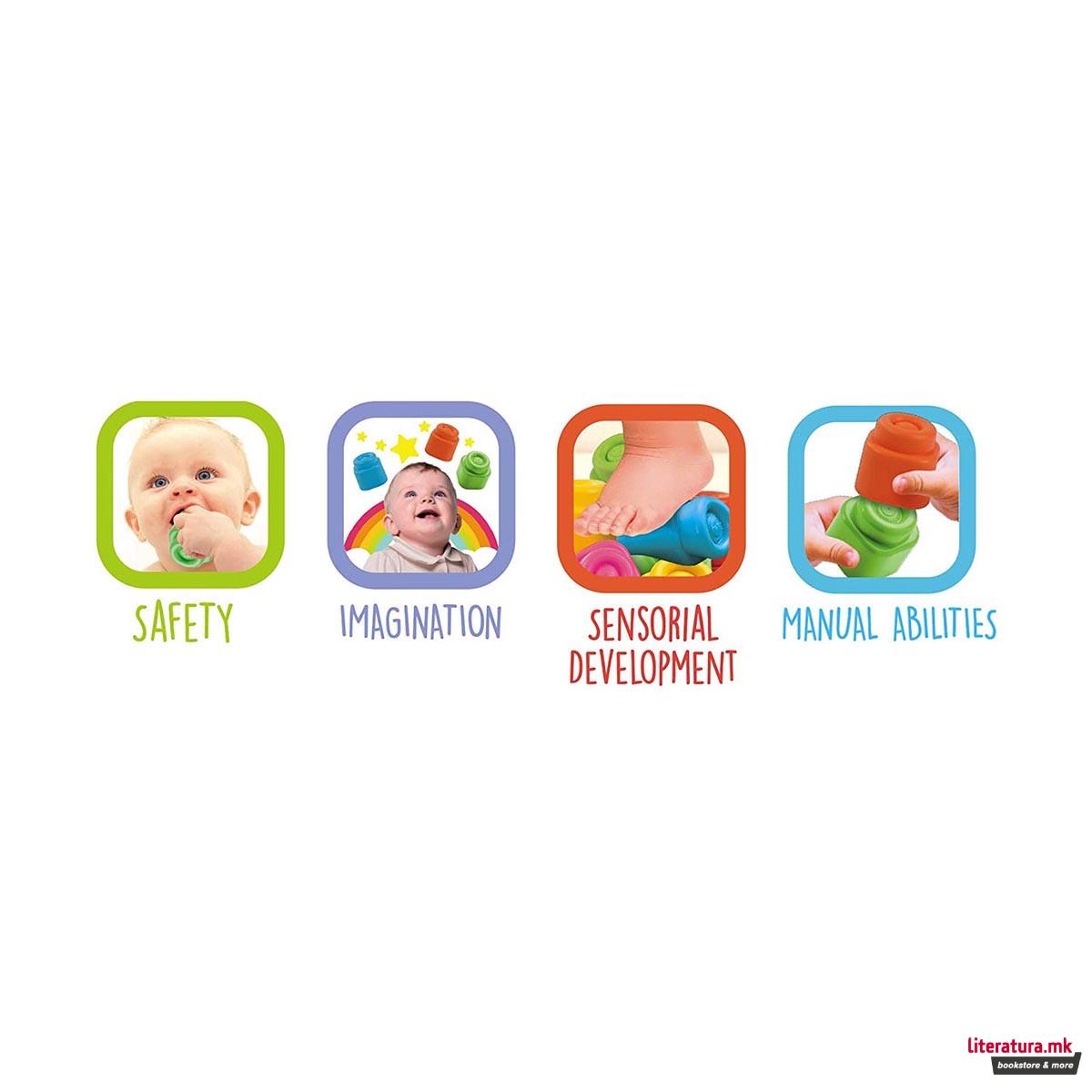 Сет меки коцки за најмали, Baby, Clemmy Building Blocks, 1/12 