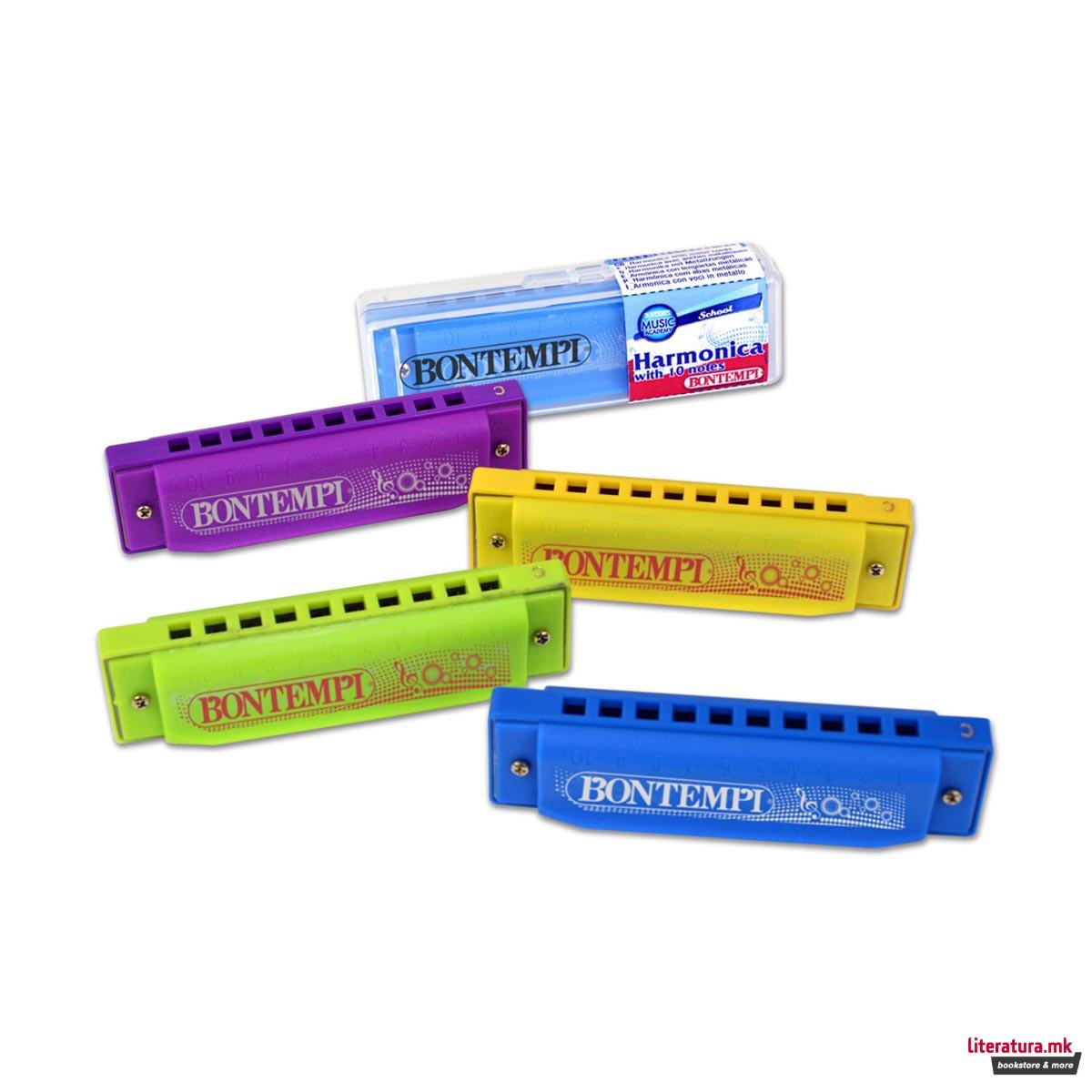 Пластична усна хармоника, Harmonica, 4 бои, 10 ноти 