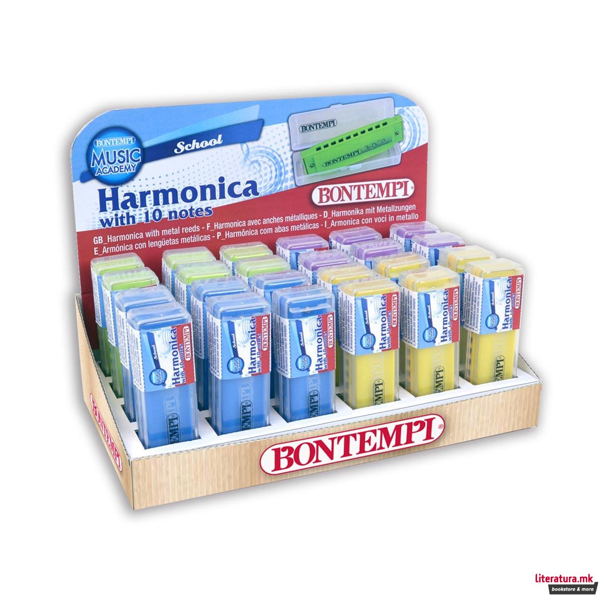 Пластична усна хармоника, Harmonica, 4 бои, 10 ноти 