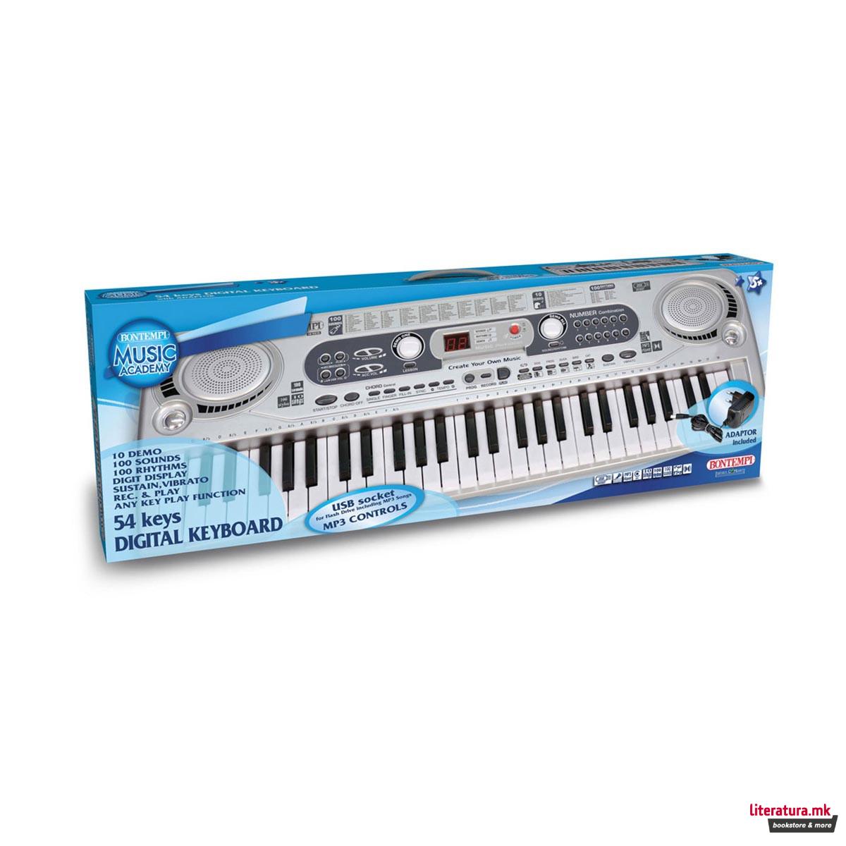 Дигитална клавијатура со адаптер, Digital Keyboard, 54 клавиши 