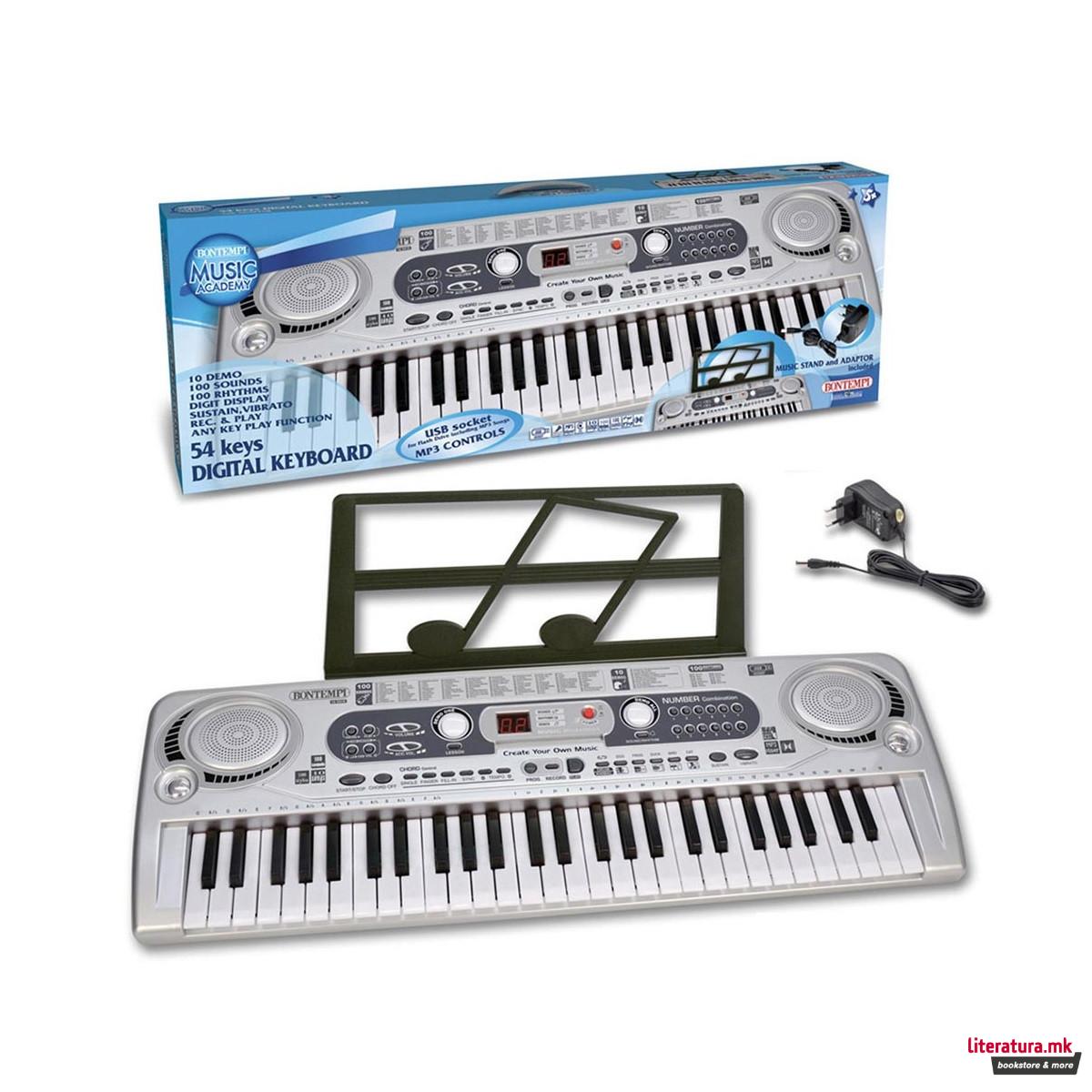 Дигитална клавијатура со адаптер, Digital Keyboard, 54 клавиши 