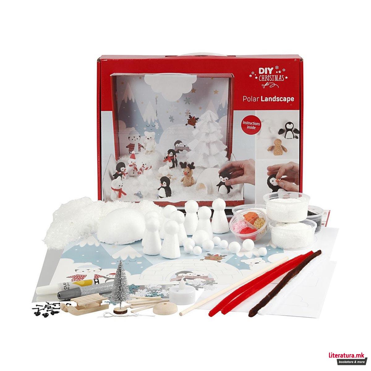 Сет за изработка - Поларен пејсаж, DIY Christmas, Polar Landscape Kit 