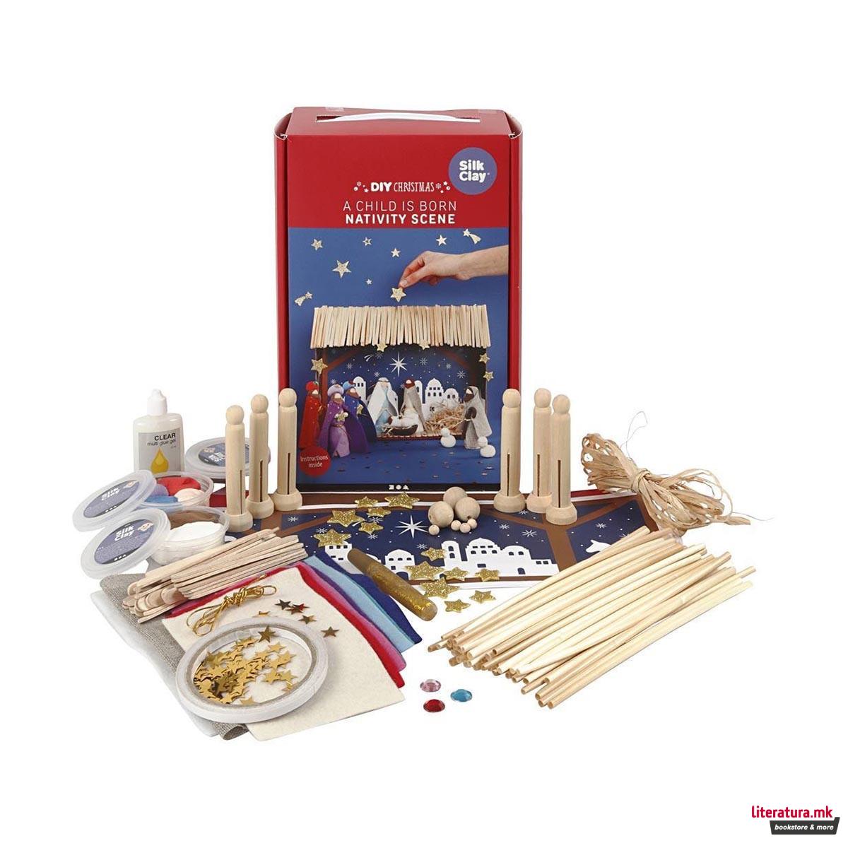 Сет за изработка, DIY Christmas, A child is born - Nativity Scene 