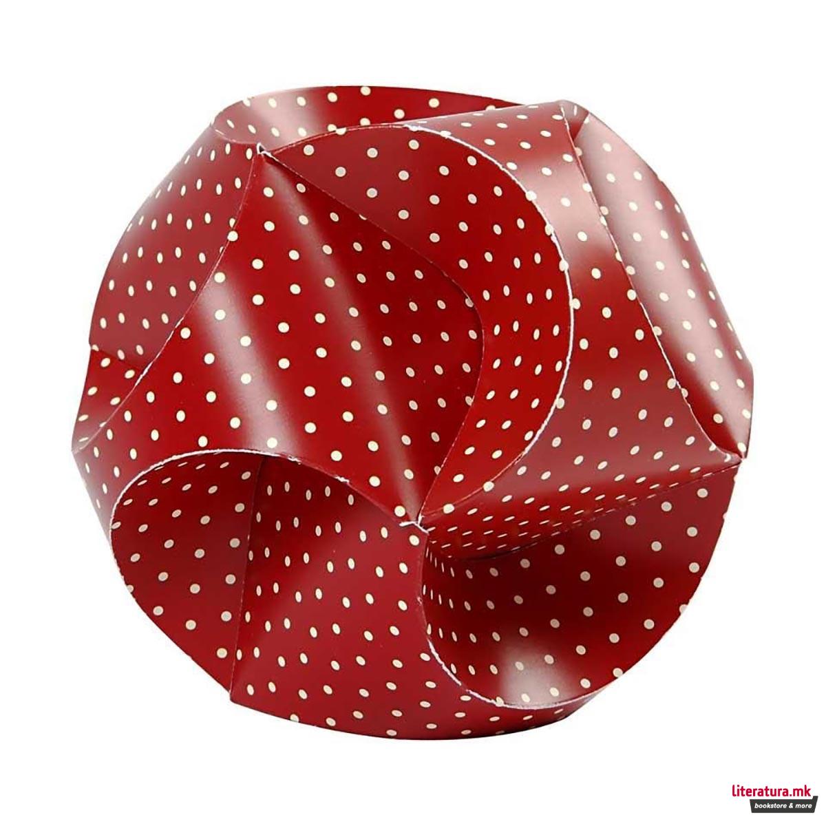 Сет за изработка - Хартиени лампиони, Click Ornaments, црвени 