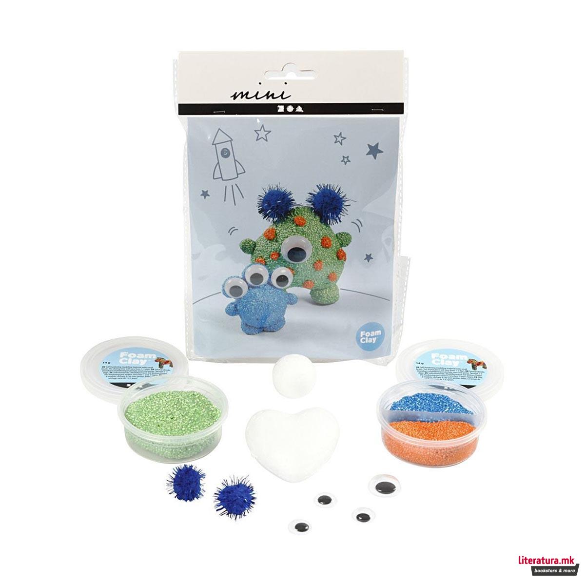 Сет за изработка со глина, Мини Craft Kit - Aliens