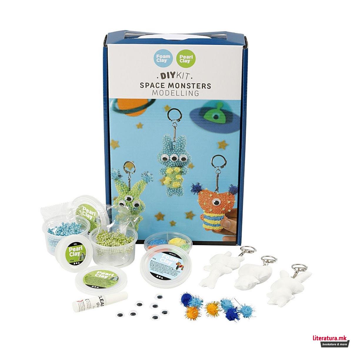 Сет за изработка со глина - приврзоци, Space Monsters, Modelling 
